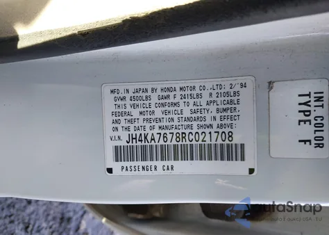 1994 Acura Legend Ls z USA, uszkodzony, nr VIN JH4KA7678RC021708